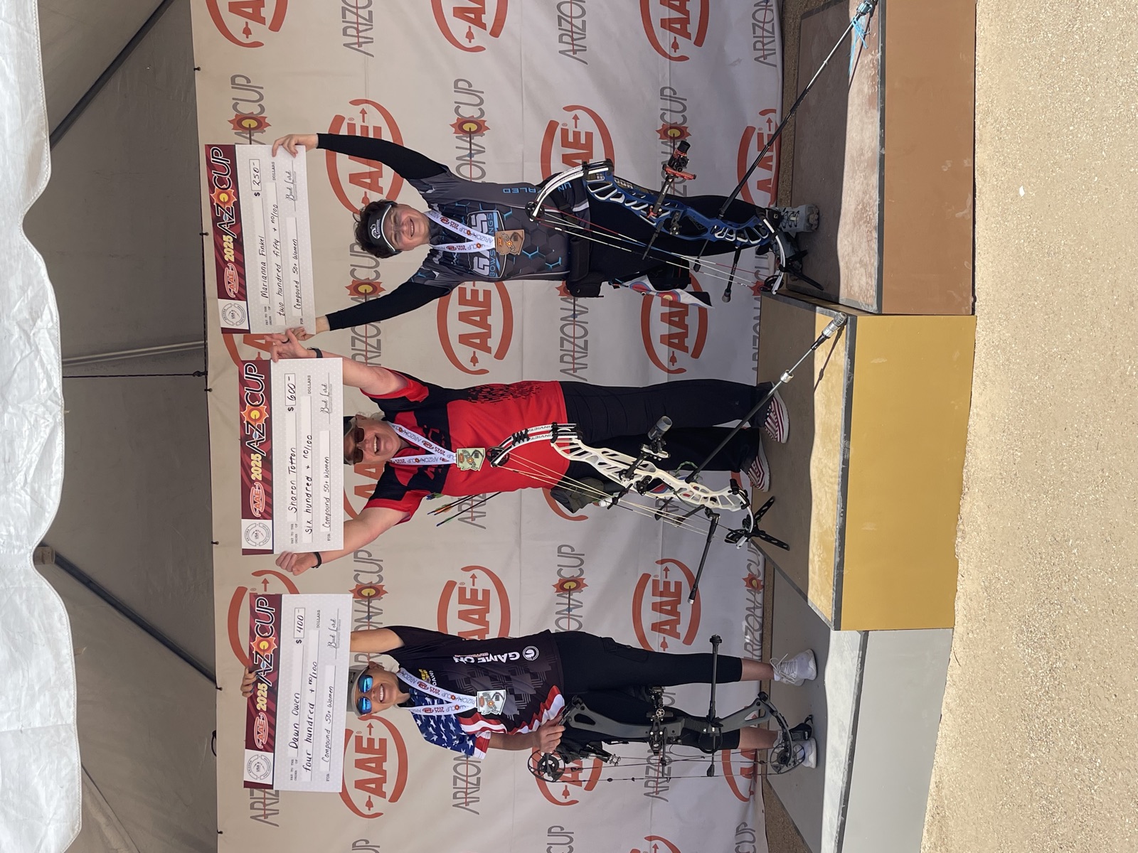 Podium ceremony at the Arizona Cup archery tournament